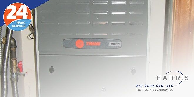 Harris Air Services branded image of a Trane heating system.