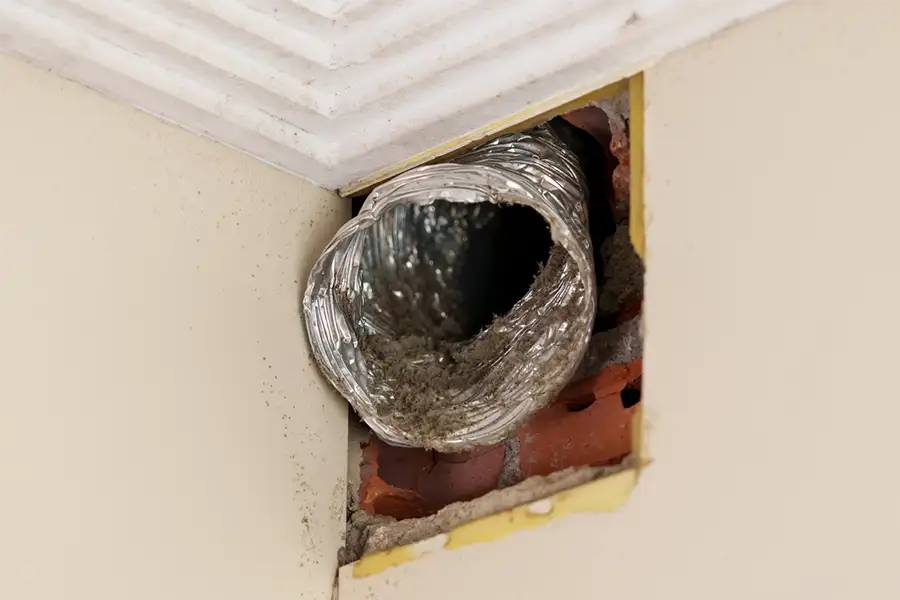 Damaged air duct vent needing repair